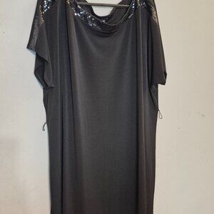 Woman's 2X Black Sequin Collared Top